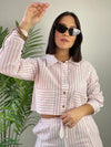 Pink Stripes Crop Shirt