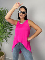 Hot Pink Asimetric Blouse