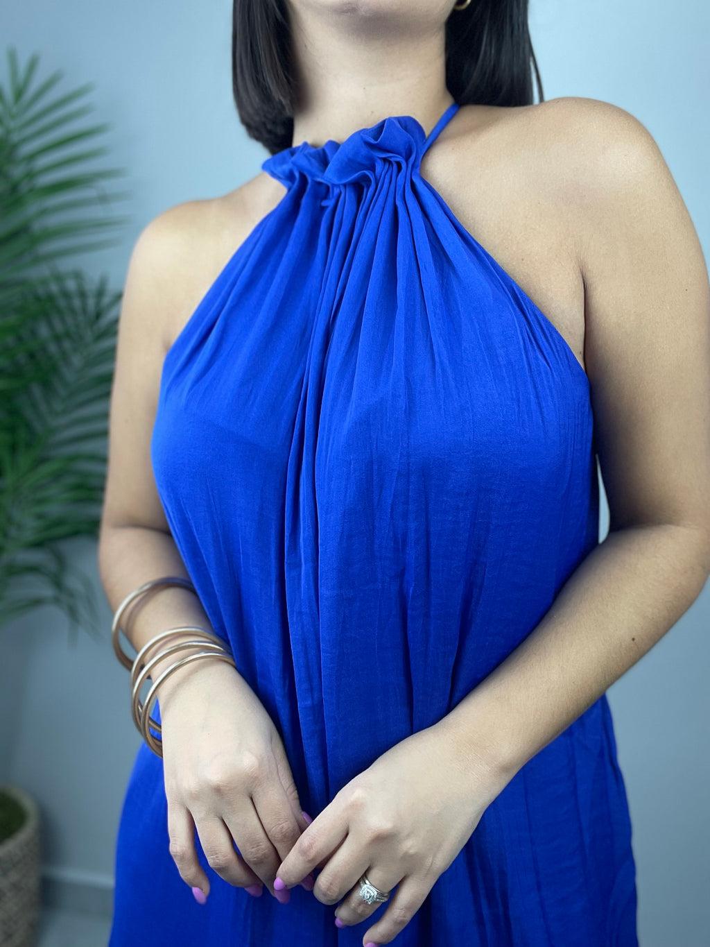 Capri Blue Halter Dress