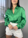 Kelly Green Buttom Blouse