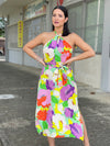 Colorful Flowers Midi Dress