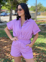 Lilac Buttons Short Set