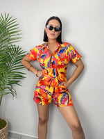 Orange Tropical Romper