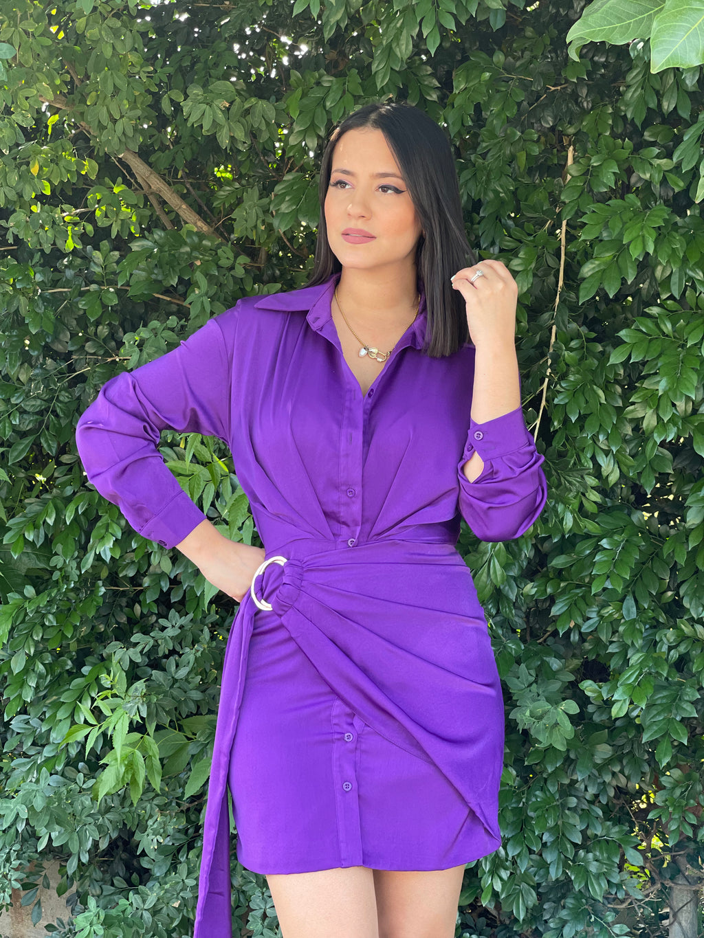 Satin Violet Dress