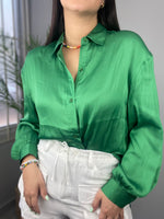 Kelly Green Buttom Blouse