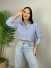 Blue Stripes Crop Shirt