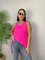 Hot Pink Asimetric Blouse