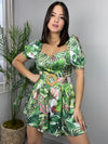 Green Leaves Tropical Romper