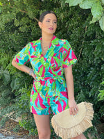 Blue Tropical Romper