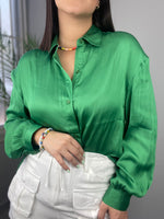 Kelly Green Buttom Blouse