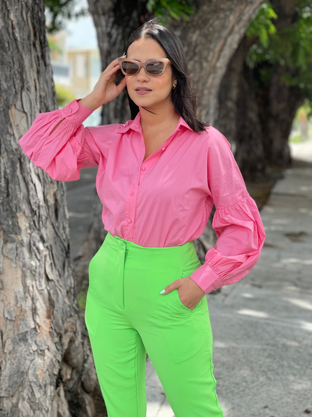 Soft Pink Buttons Blouse