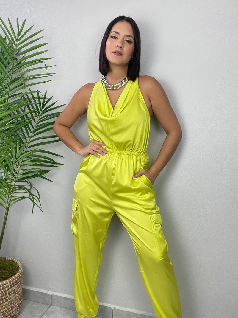 Neon Cargo Jumpsuit