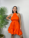 Halter Orange Dress