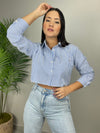 Blue Stripes Crop Shirt