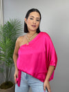 Pink One Shoulder Blouse