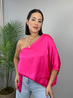 Pink One Shoulder Blouse