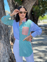 Colorful Stripes Oversized Blouse