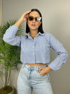 Blue Stripes Crop Shirt