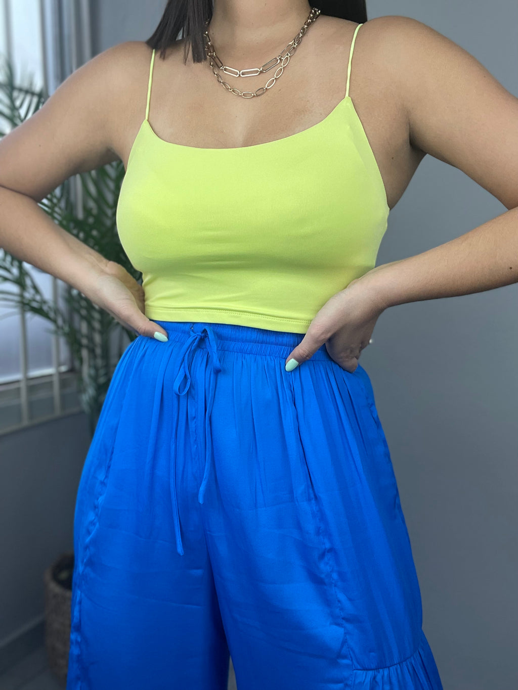 Lime Basic Crop Top