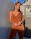 Rust Spandex Jumpsuit