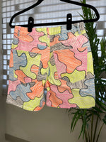 Denim Multicolor Puzzle Short