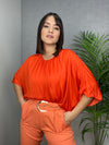 Tomato Satin Blouse