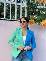 Mint & Blue Doble Tone Blazer