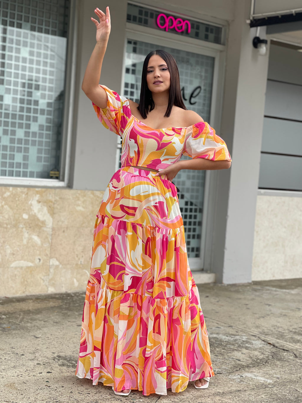 Orange & Pink Swirls Skirt