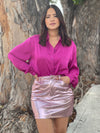 Soft Pink Metallic Skirt