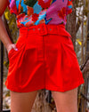 Orange Short With Belt