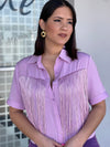 Lavander Fringes Shirt