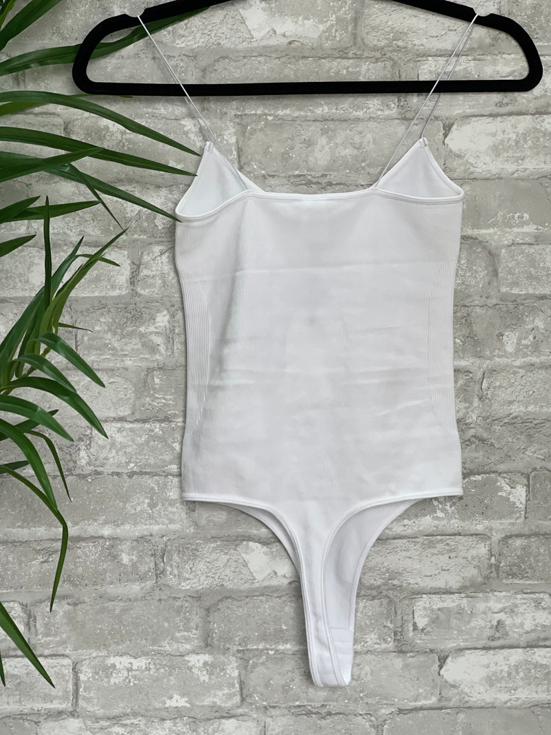 White Scoop Basic Bodysuit