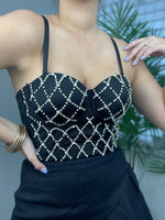 Black Rhinestones Bustier