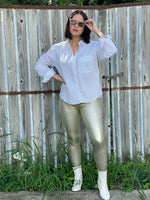 Gold Leather Basic Legging