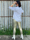 Gold Leather Basic Legging