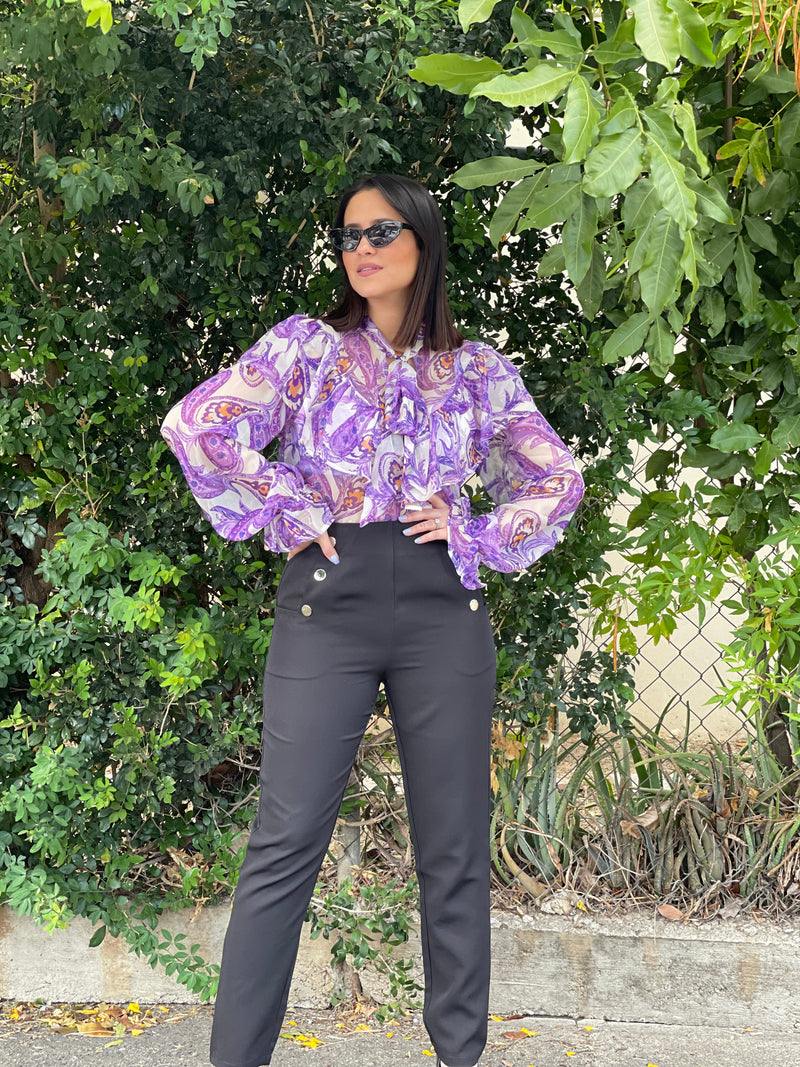 Abstract Purple Blouse