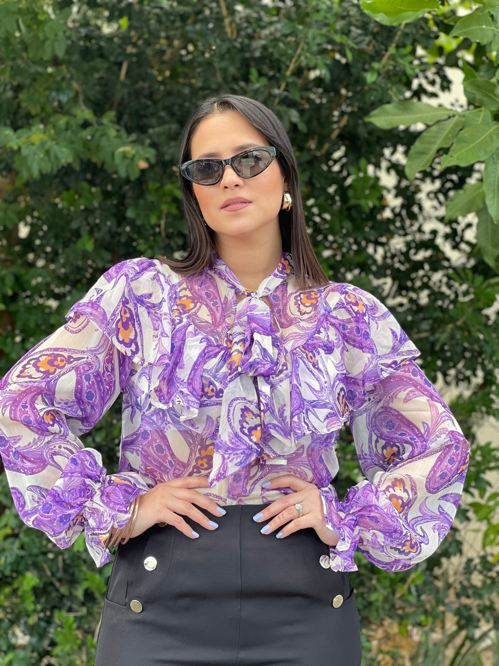 Abstract Purple Blouse