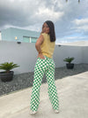 Green Checkers Denim