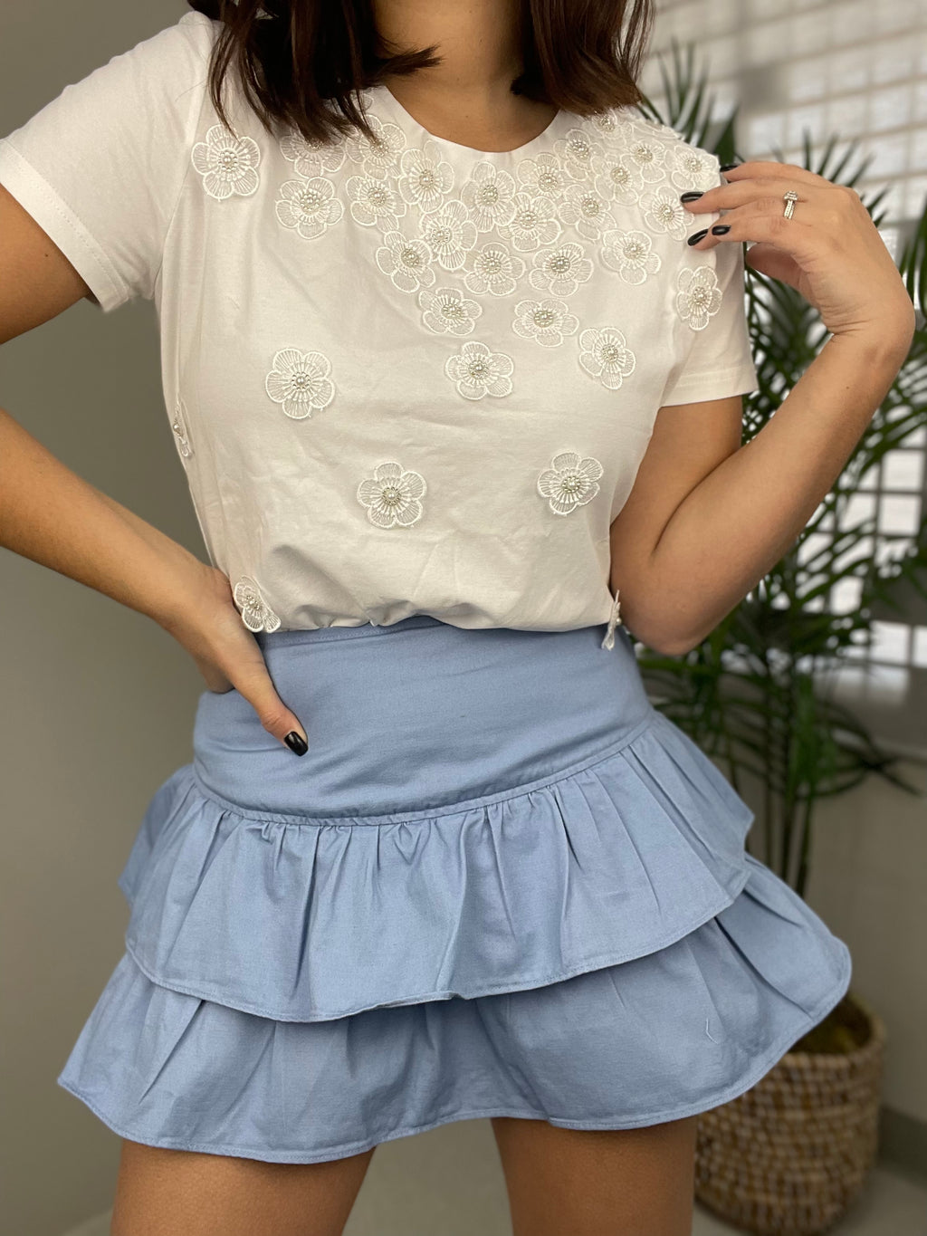 Blue Ruffles Skort