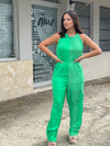 Green Double Tone Jumpsuit