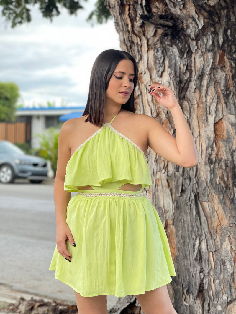 Apple Green Short Dress