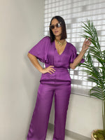 Purple Satin Jumpsuit