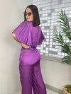 Purple Satin Jumpsuit