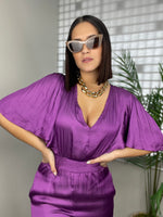 Purple Satin Jumpsuit