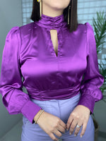 Violet Satin Top