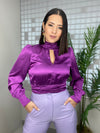 Violet Satin Top