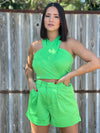 Green Wrap Top