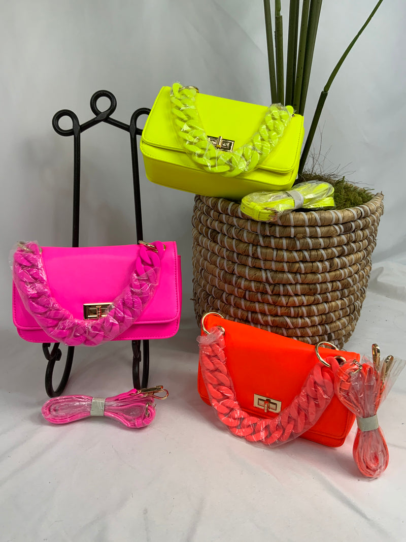 Neon Orange Hand Bag