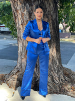 Metallic Blue Blazer Set