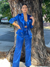 Metallic Blue Blazer Set